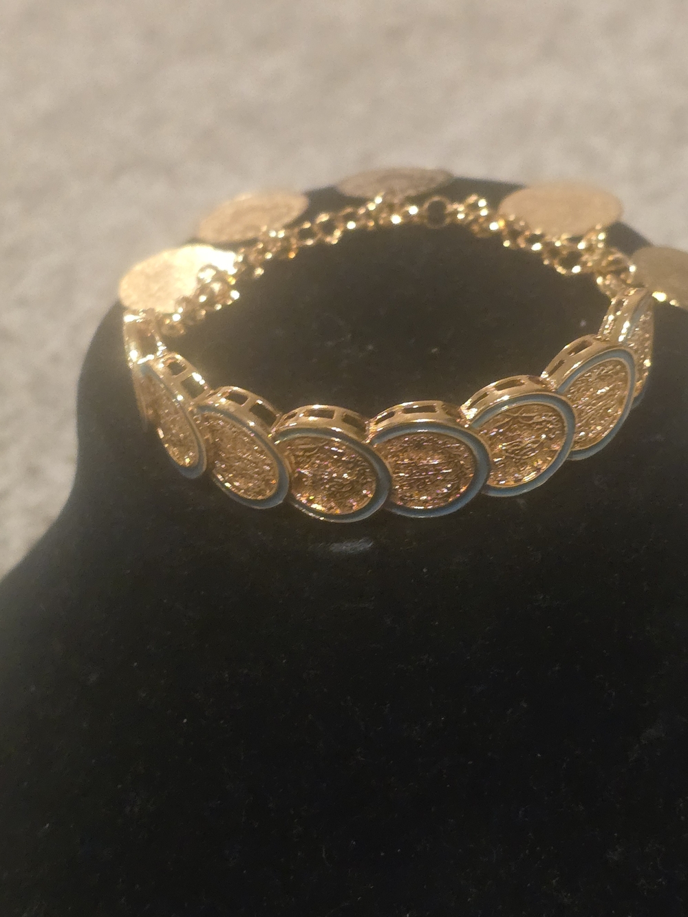 22kgp Dubai Jewelry Gold Disc Link Bracelet - Women Jewelry